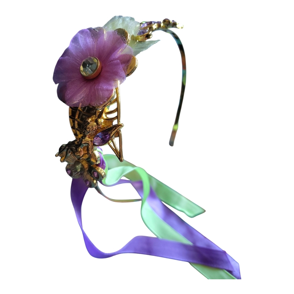 Disney Gold and Purple Floral Headband Hair Accessory